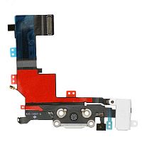 Шлейф для iPhone 5S с разъемом зарядки и разъемом гар-ры (Цвет: белый) Orig.cn