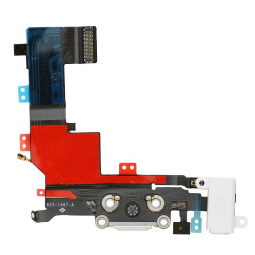 Шлейф для iPhone 5S с разъемом зарядки и разъемом гар-ры (Цвет: белый) Orig.cn