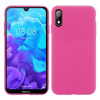 Панель для Huawei Honor 8S/Y5 (2019) силиконовая Silky soft-touch (Цвет: розовый)