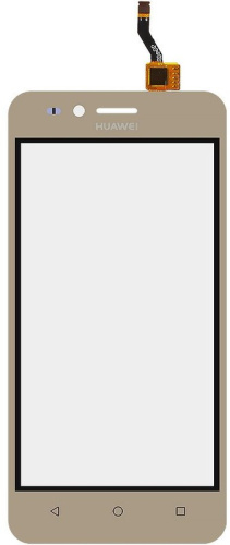 Сенсорное стекло для Huawei Y3 II 3G (Загнутый шлейф) (Цвет: золото)