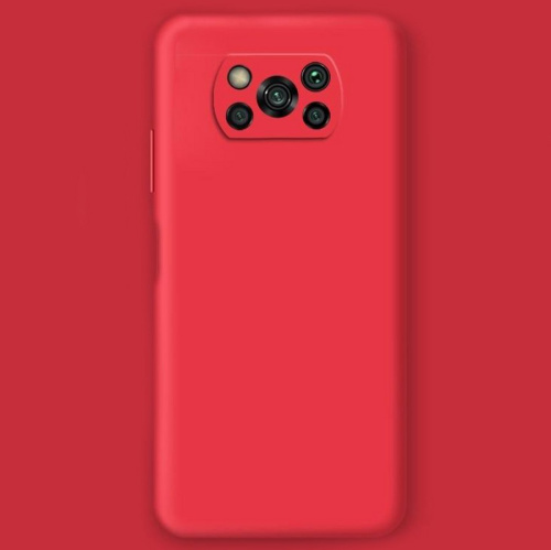 Панель для Xiaomi Poco X3/X3 Pro силиконовая (Цвет: красный)