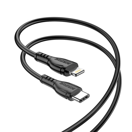USB для Type-C/Lightning "Borofone" BX51 2.4A, 12W, PD 1m черный 