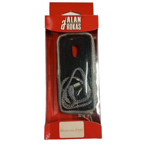Кожаный чехол для телефона Motorola E398 "Alan-Rokas" серия "Absolut" (серый) натуральная кожа фото 2