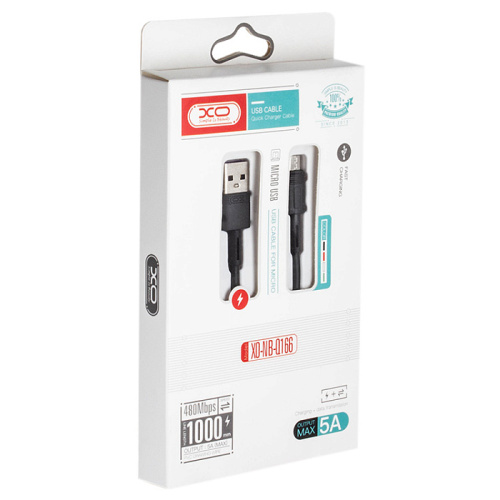 USB micro USB "XO" NB-Q166, 5А (Цвет: черный)  фото 2