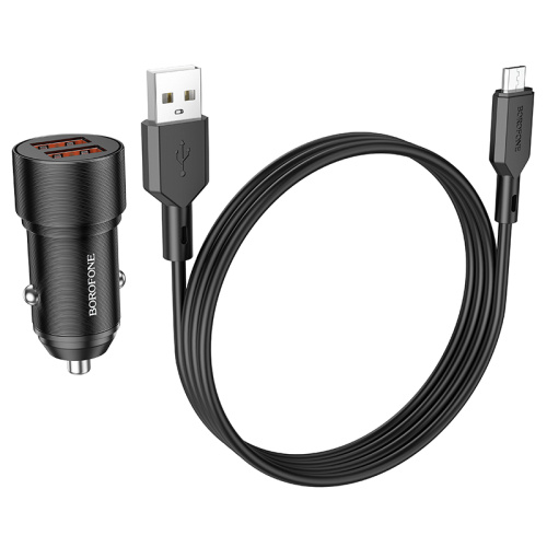 АЗУ micro USB (2,4A/12W) "BOROFONE" BZ19  (Цвет: черный)  фото 3