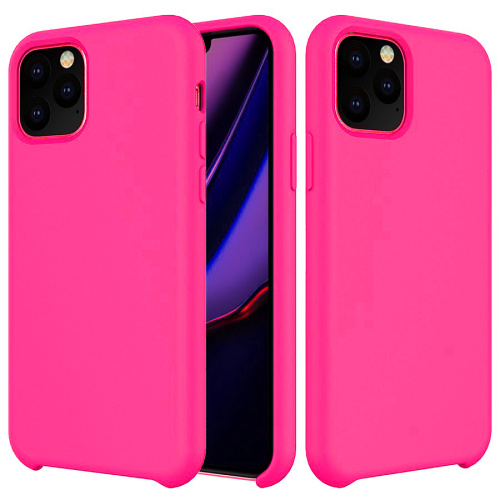 Панель для IP 12 (6.7) силиконовая Silicone Case (Цвет: ярко-розовый)