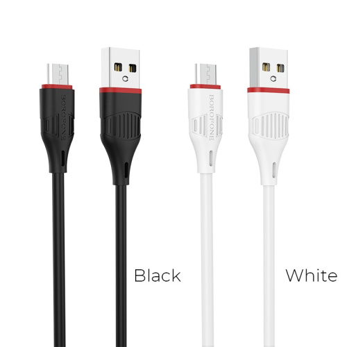 USB micro USB "BOROFONE" BX17 1M 2.0A (черный)  фото 3