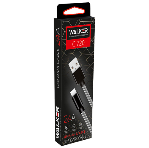 USB to Type C "WALKER" C720 (Цвет: черный) с пружинами фото 2