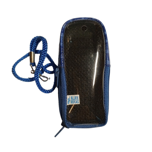 Кожаный чехол для телефона Siemens C60 "Alan-Rokas" серия "Absolut" (синий) натуральная кожа фото 4