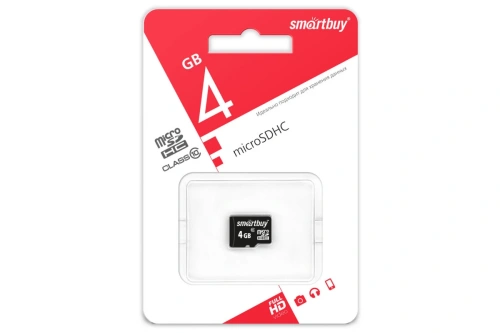 Карта памяти MicroSD 4 Gb Smart Buy class 10