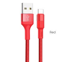 USB to Type C "HOCO" X26 1M (Цвет: красный) 
