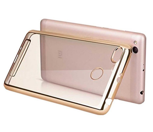 Панель для Xiaomi Mi 6 силиконовая с рамкой (Цвет: золото)