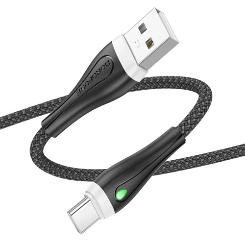 USB to Type C "BOROFONE" BX100 3.0A 1M (Цвет: черный)  фото 6
