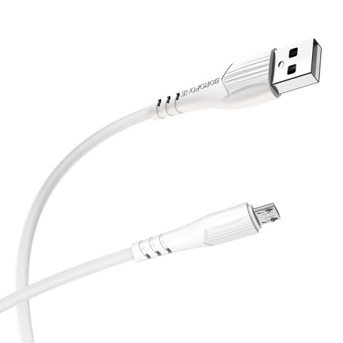 USB micro USB "BOROFONE" BX37 1M 2.4A (белый)  фото 5