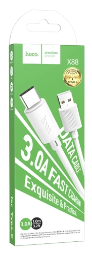 USB to Type C "HOCO" X88 3.0A 1M (Цвет: белый) фото 3