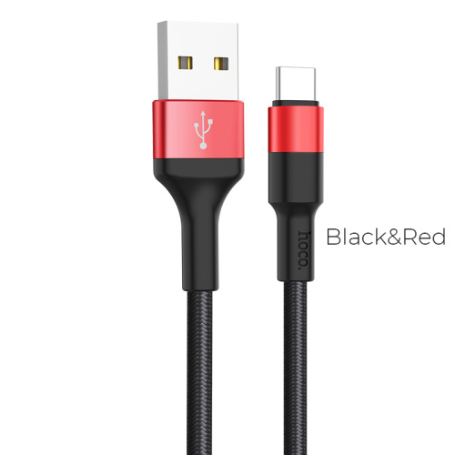 USB to Type C "HOCO" X26 1M (Цвет: черный-красный) 