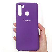 Панель для Samsung A21 (A215) силиконовая Silky soft-touch (Цвет: сиреневый)