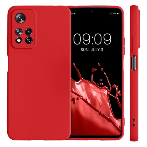 Панель для Xiaomi Redmi Note 11 Pro 4G/5G силиконовая Silky soft-touch (Цвет: красный)