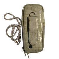 Кожаный чехол для телефона Motorola C380 "Alan-Rokas" серия "Absolut" (серый) натуральная кожа