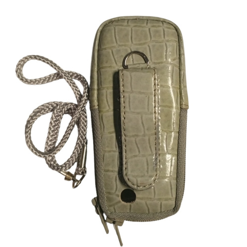 Кожаный чехол для телефона Motorola C380 "Alan-Rokas" серия "Absolut" (серый) натуральная кожа