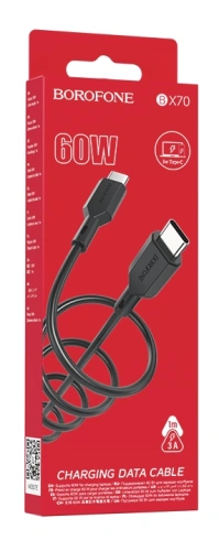 USB для Type-C/Type-C "Borofone" BX70 3.0A 60W 1m черный фото 2