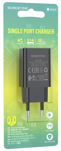 СЗУ с USB выходом 2.1A "BOROFONE" BA68A черный фото 2