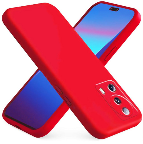 Панель для Xiaomi 13 Lite силиконовая Silky soft-touch (Цвет: красный) 