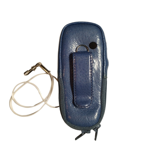 Кожаный чехол для телефона Samsung X100 "Alan-Rokas" серия "Absolut" (синий металлик) натур. кожа