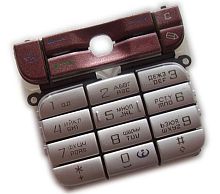 Клавиатура для Nokia 3230 с русскими буквами (серебро/бордовый)