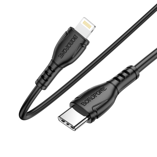 USB для Type-C/Lightning "Borofone" BX51 2.4A, 12W, PD 1m черный  фото 3