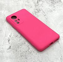 Панель для Xiaomi Mi 12 Lite силиконовая Silky soft-touch (Цвет: ярко-розовый)