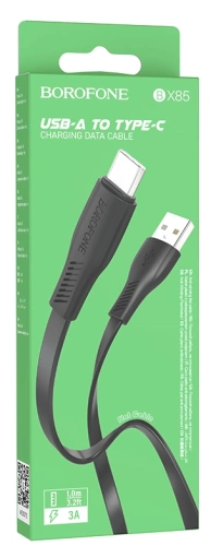 USB to Type C "BOROFONE" BX85 3.0A 1M (Цвет: черный)  фото 2