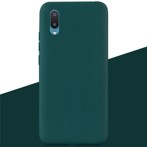 Панель для Samsung A02/M02 (A022/M022) силиконовая Silky soft-touch (Цвет: темно-зеленый)