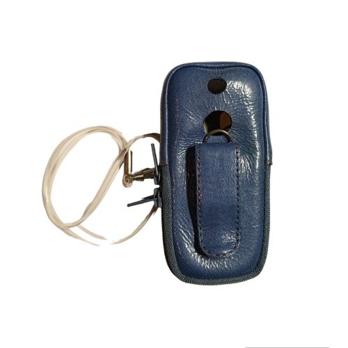 Кожаный чехол для телефона Sony Ericsson K300 "Alan-Rokas" серия "Absolut" (синий метал) натур. кожа