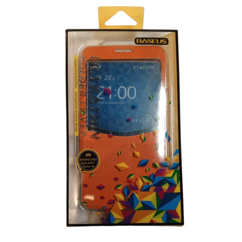 Чехол-книжка для Samsung Note 3 (N9000/N9005) (Цвет: оранжевый) "Baseus" UltraThin  фото 5