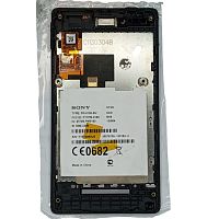 Дисплей для Sony Xperia Miro ST23i модуль в сборе в рамке (б/у ОРИГИНАЛ с разборки) 