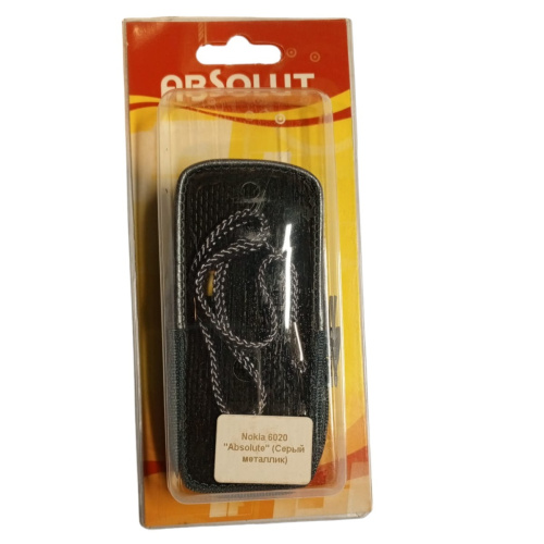 Кожаный чехол для телефона Nokia 6020 "Alan-Rokas" серия "Absolut" (серый металик) натуральная кожа фото 2