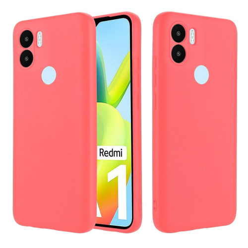Панель для Xiaomi Redmi A1+/ Redmi A2+/Poco C51 силиконовая Silky soft-touch (Цвет: светло-розовый)