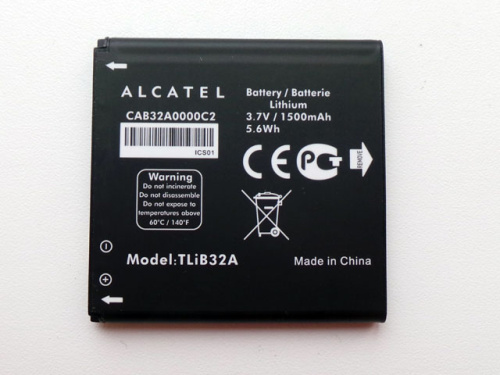 Аккумулятор Alcatel 991/6010/992D/916D/928 CAB32A0000C1 ОРИГИНАЛ 100% USED Test 1221 mAh  