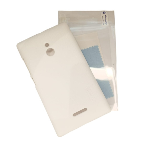 Чехол-накладка для Nokia XL (RM-1030) "Nillkin" пластиковая+ защитная пленка (Цвет: белый)