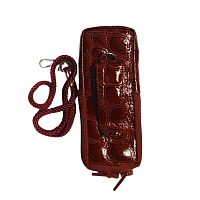 Кожаный чехол для телефона Samsung X140 "Alan-Rokas" серия "Absolut" (красный крокодил) натур. кожа