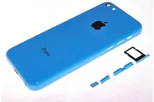 Задняя крышка (корпус) для iPhone 5C (Цвет: синий) (Orig) 