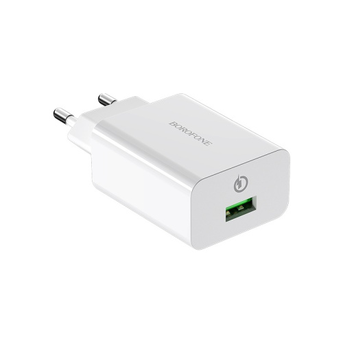 СЗУ с USB выходом 3A/18W "BOROFONE" BA21A 18W QC3.0 быстрая зарядка белый  фото 3