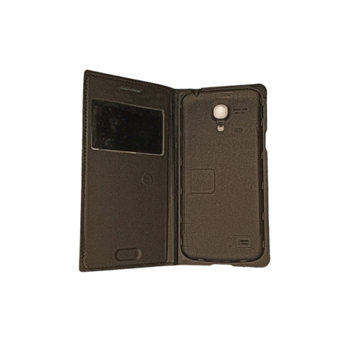 Чехол-книжка для Samsung i9190/i9192 Galaxy S4 mini (Цвет: черный) боковой с окошком фото 3