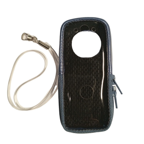 Кожаный чехол для телефона Motorola C650 "Alan-Rokas" серия "Absolut" (синий) натуральная кожа фото 3