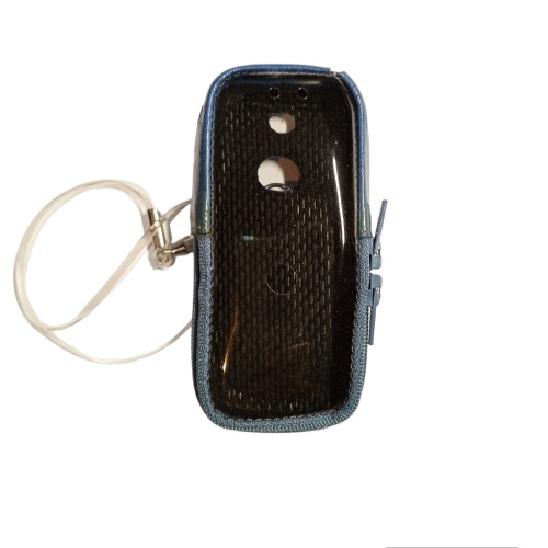 Кожаный чехол для телефона Sony Ericsson K300 "Alan-Rokas" серия "Absolut" (синий метал) натур. кожа фото 2