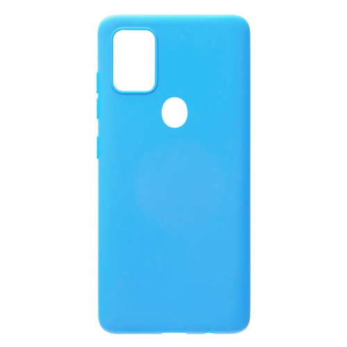 Панель для Samsung A21s (A217) силиконовая (Цвет: голубой)