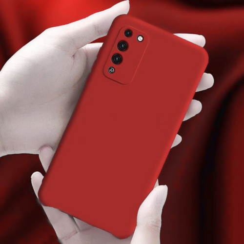 Панель для Huawei Honor 10X Lite силиконовая Silky soft-touch (Цвет: красный)