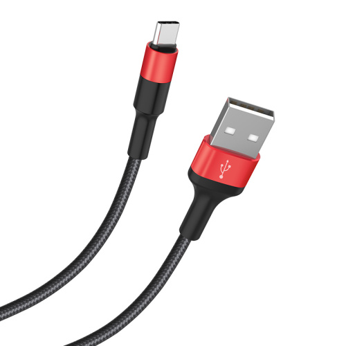 USB to Type C "HOCO" X26 1M (Цвет: черный-красный)  фото 5