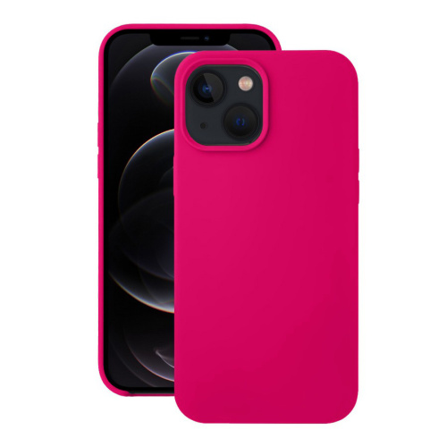 Панель для IP 13 (6.1) силиконовая Silicone Case (Цвет: ярко-розовый)